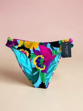 KATE SPADE Floral High Cut Swim Bottoms Size XS NEW NWT